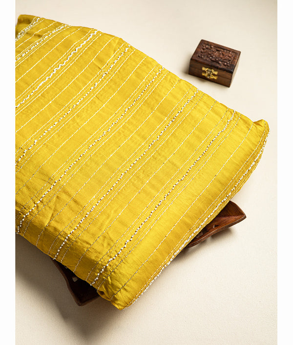 MALAI CHANDERI EMBROIDERED FABRIC