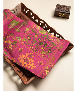 Pure malai chanderi fabric