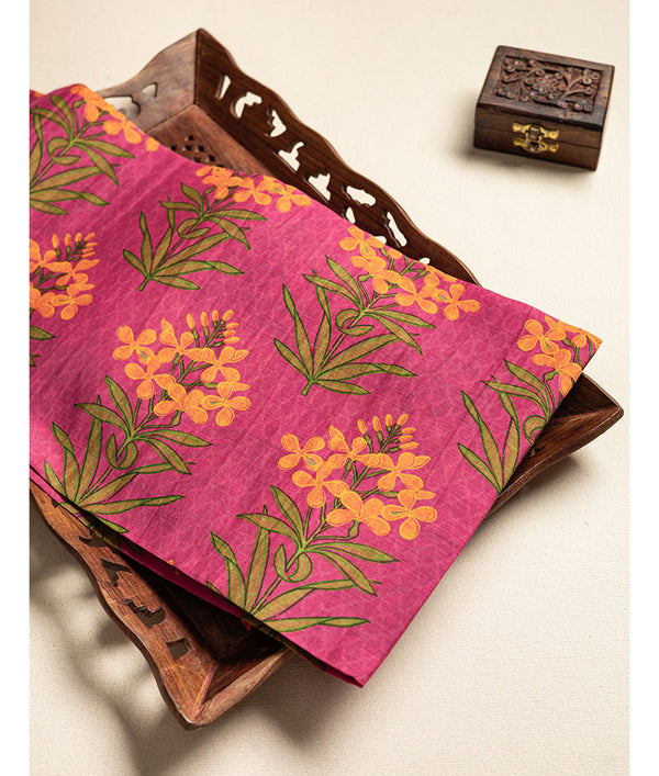 Pure malai chanderi fabric