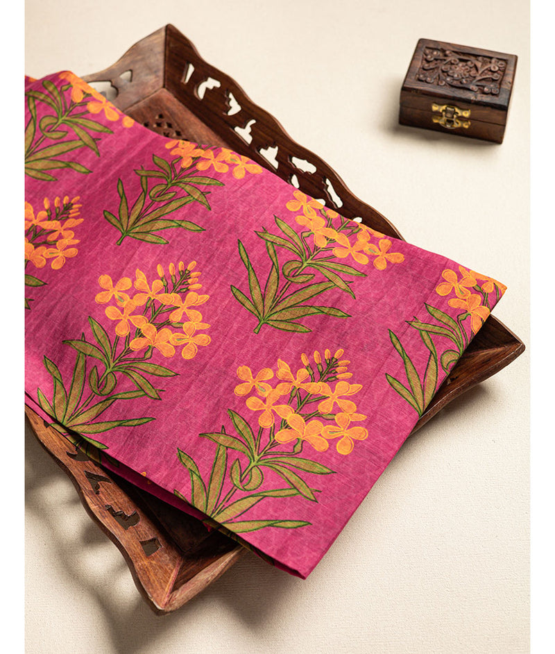 Pure malai chanderi fabric
