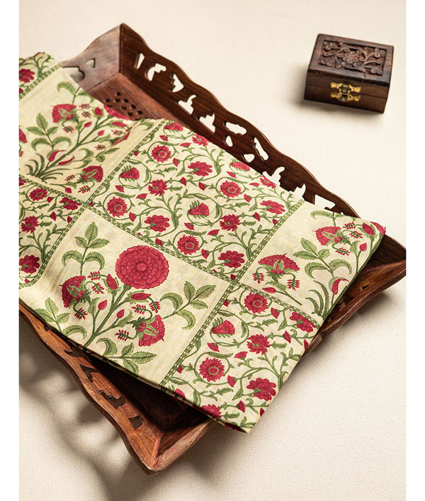 Pure malai chanderi fabric