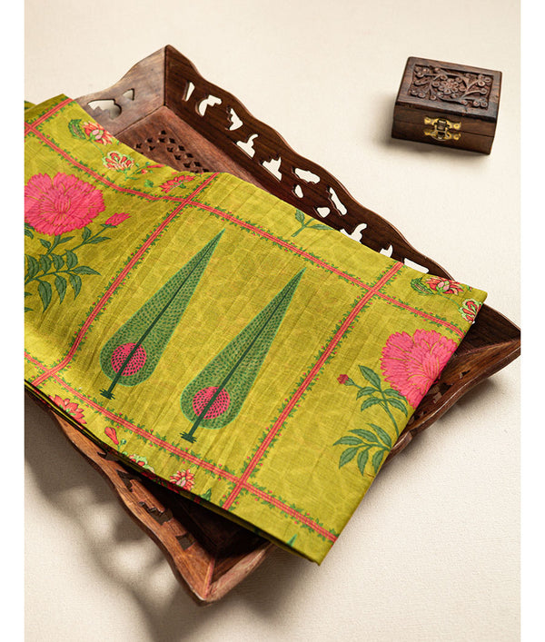 Pure malai chanderi fabric