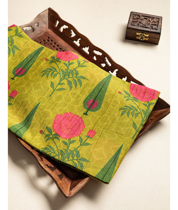 Pure malai chanderi fabric