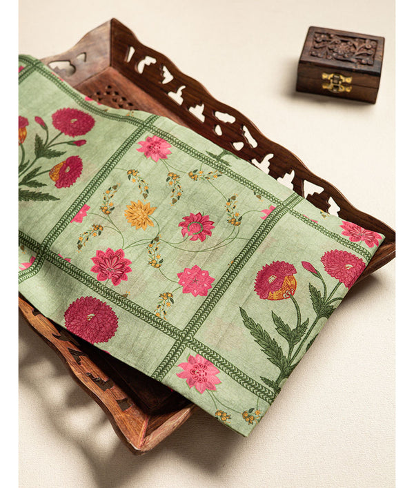 Pure malai chanderi fabric
