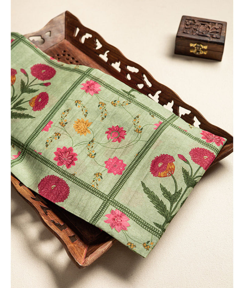 Pure malai chanderi fabric