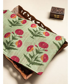 Pure malai chanderi fabric