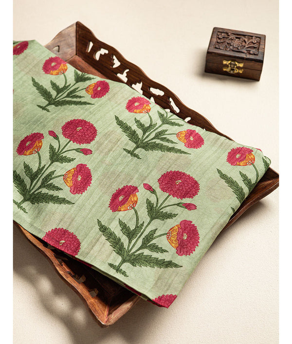 Pure malai chanderi fabric