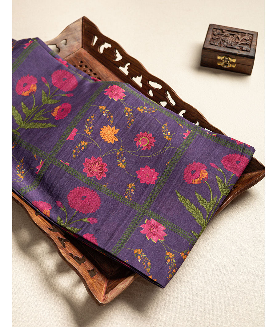 Pure malai chanderi fabric