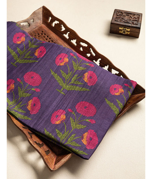 Pure malai chanderi fabric
