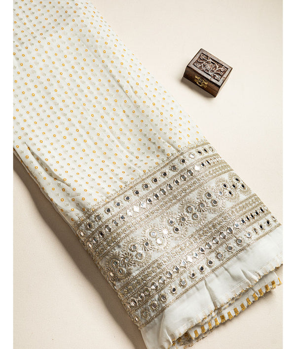 georgette mirror work fabric
