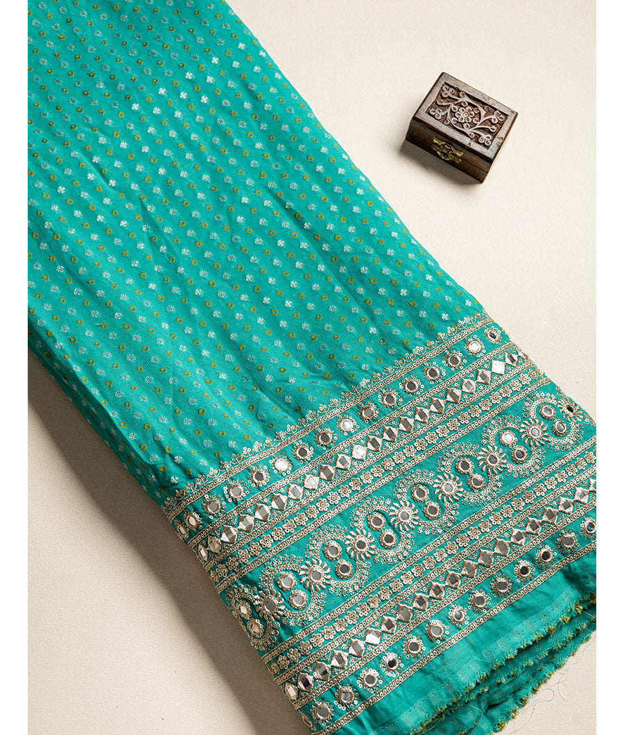 georgette mirror work fabric