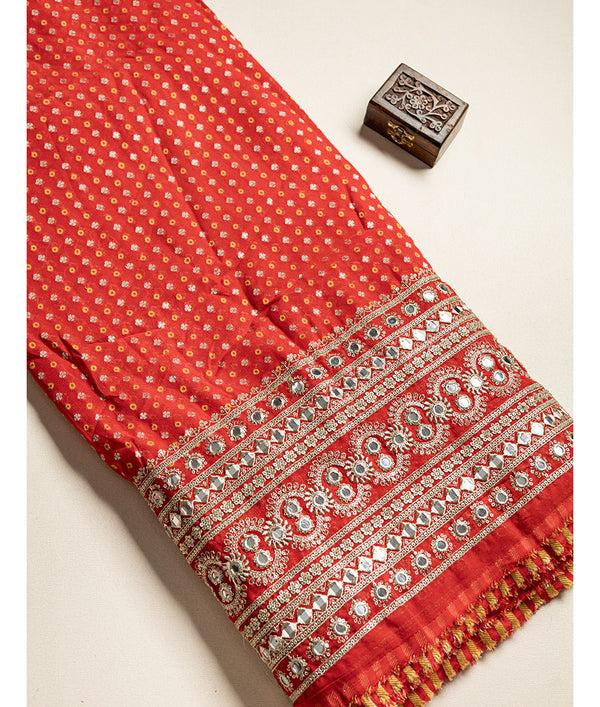 georgette mirror work fabric