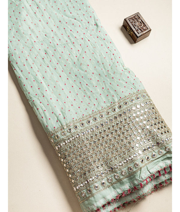 georgette mirror work fabric