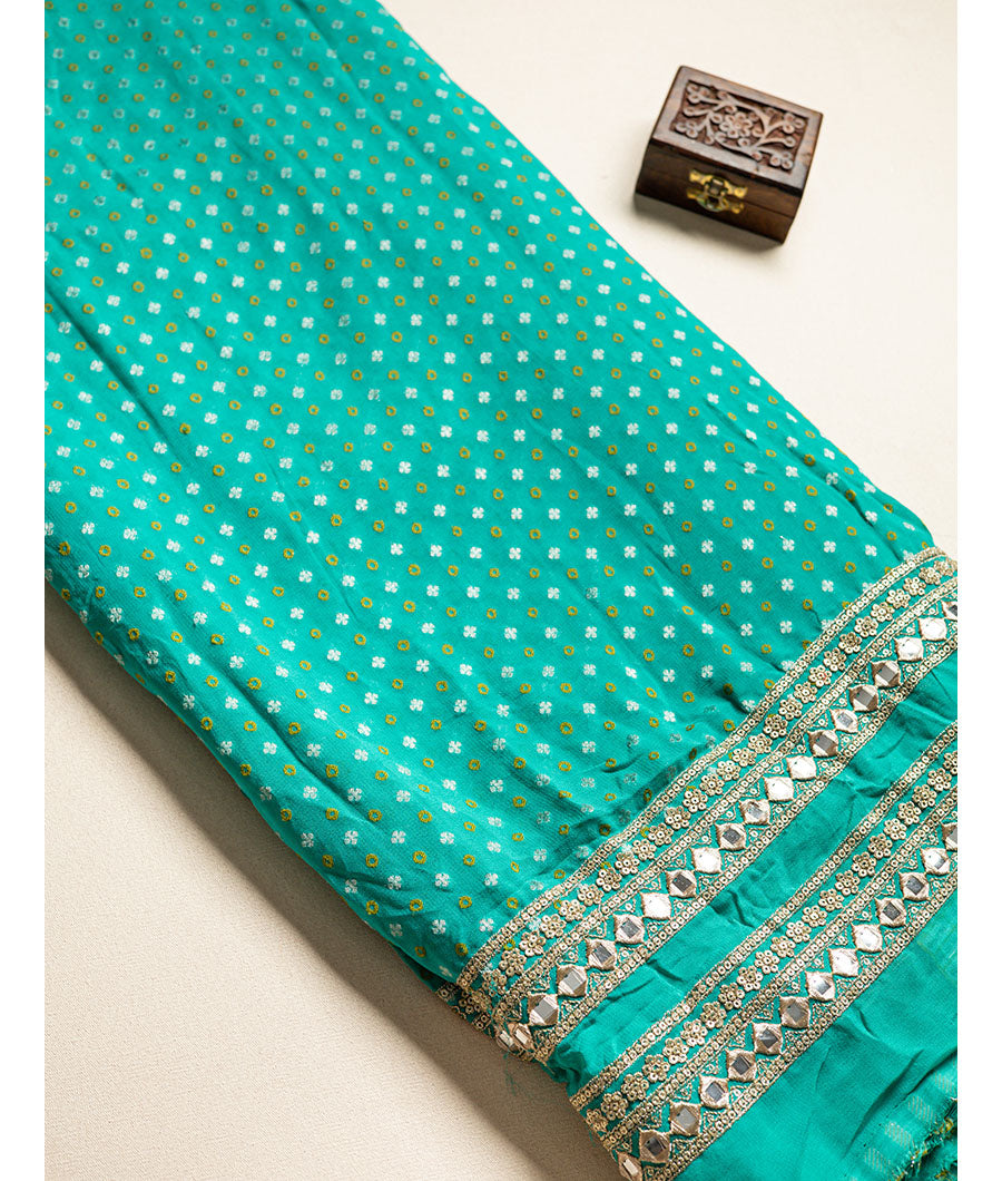 georgette mirror work fabric