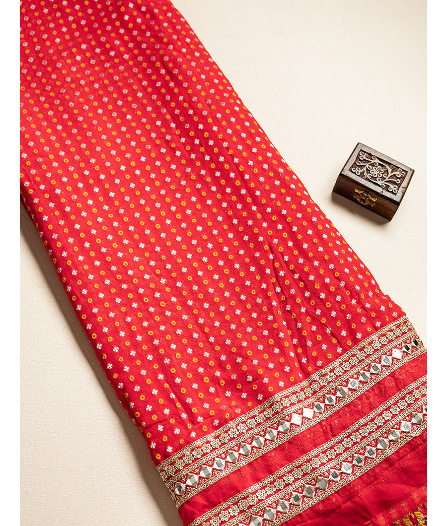 georgette mirror work fabric