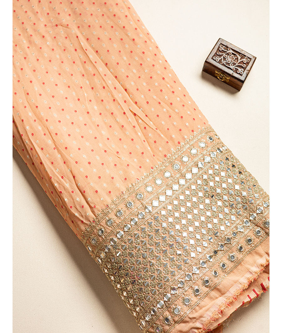 georgette mirror work fabric