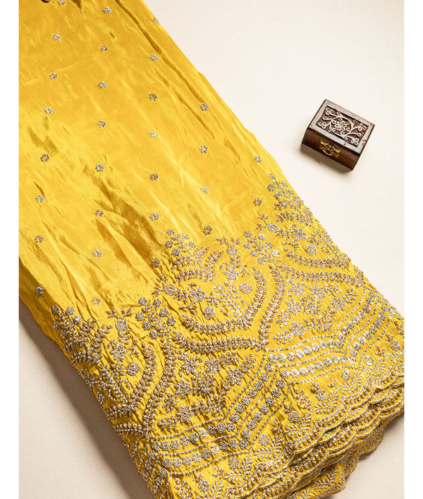 TISSUE CHINON BEADS WORK FABRIC
