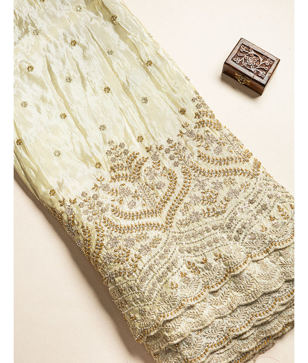 TISSUE CHINON BEADS WORK FABRIC