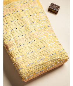 Muslin Mirror work Fabric