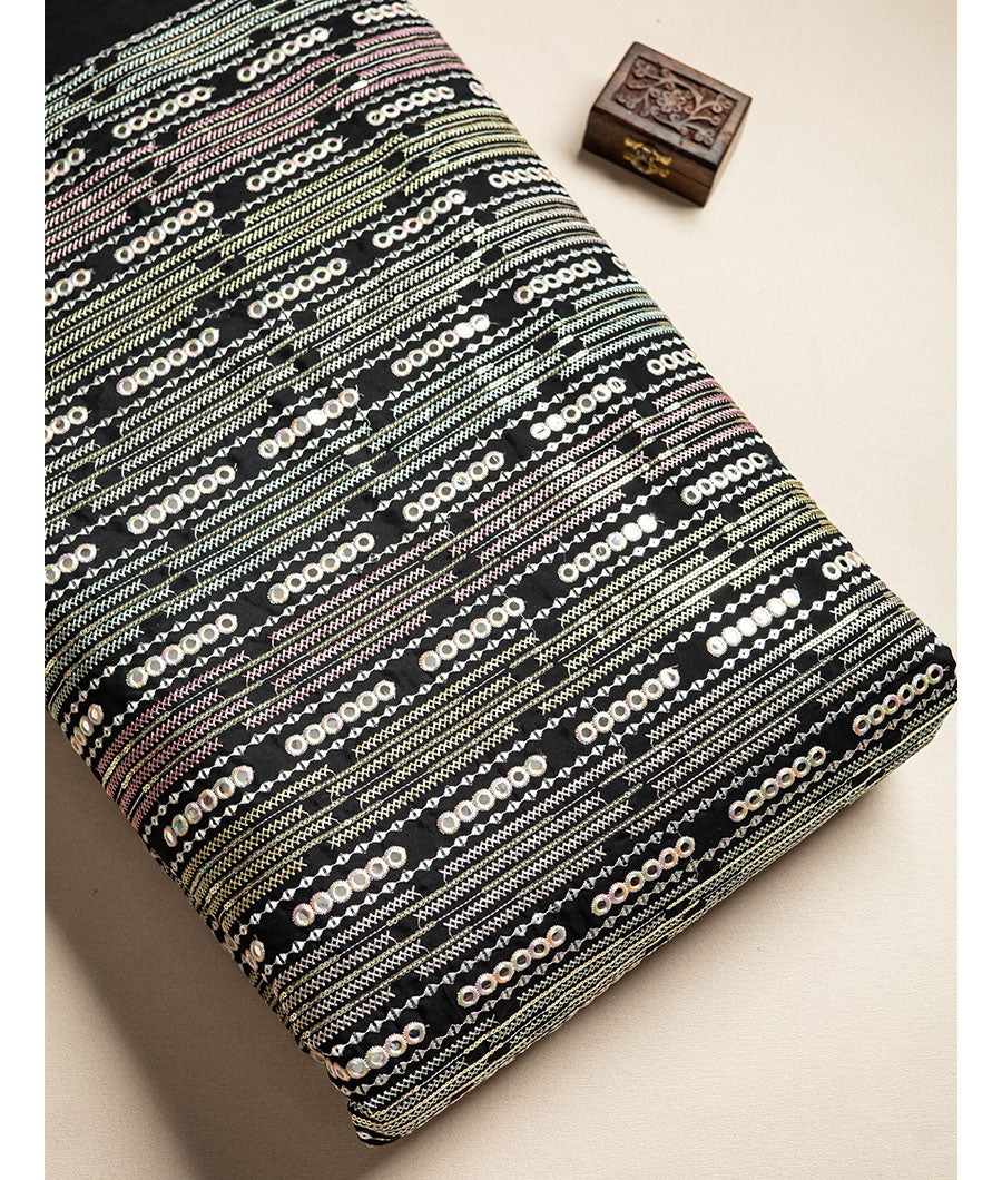 Muslin Mirror work Fabric