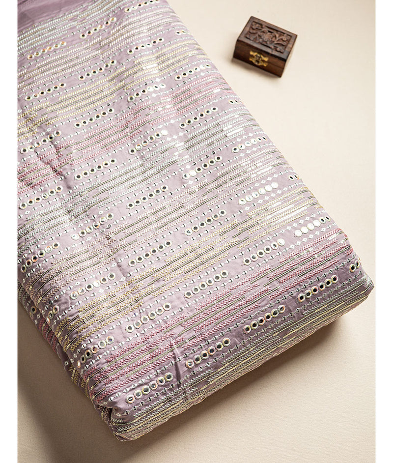 Muslin Mirror work Fabric