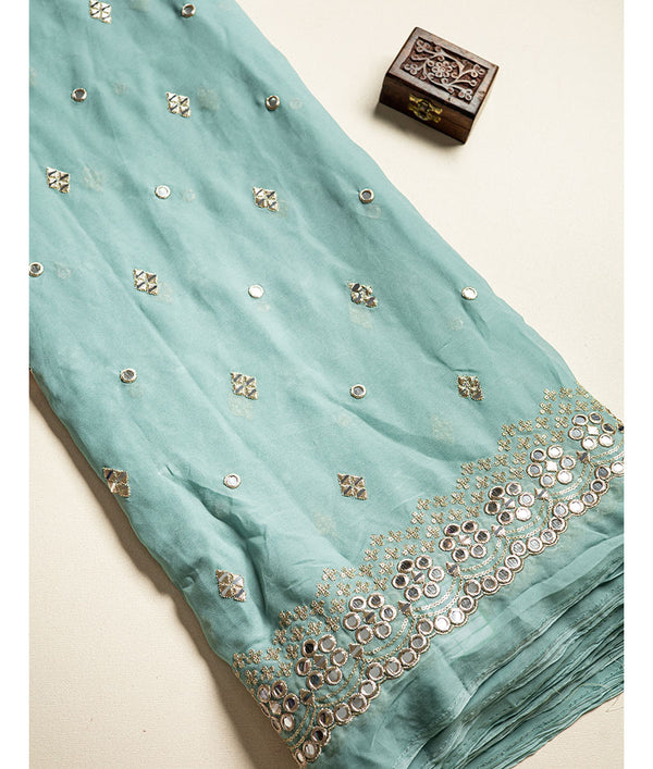 georgette mirror work fabric