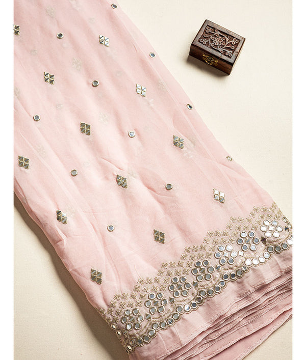 georgette mirror work fabric