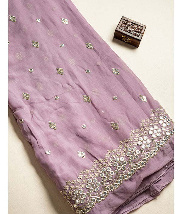 georgette mirror work fabric