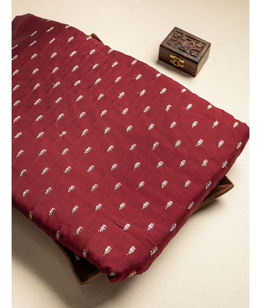 Soft chanderi silk embroidery fabric