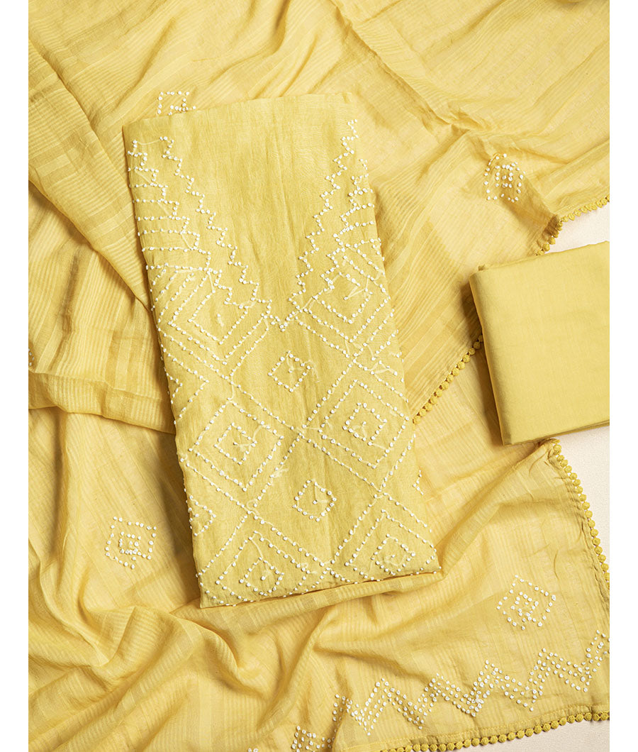 Mul chanderi Embroidered suit set