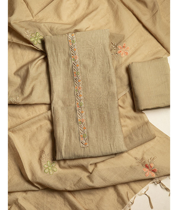 Mul chanderi Embroidered suit set