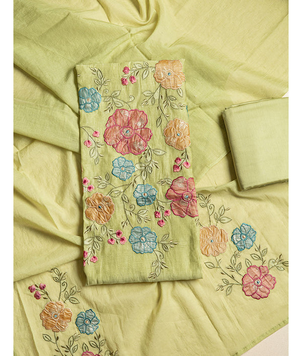 Mul chanderi Embroidered suit set