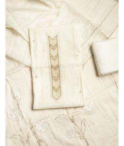 Mul chanderi Embroidered suit set