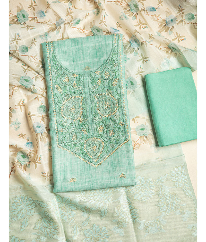 Chanderi Embroidered suit set