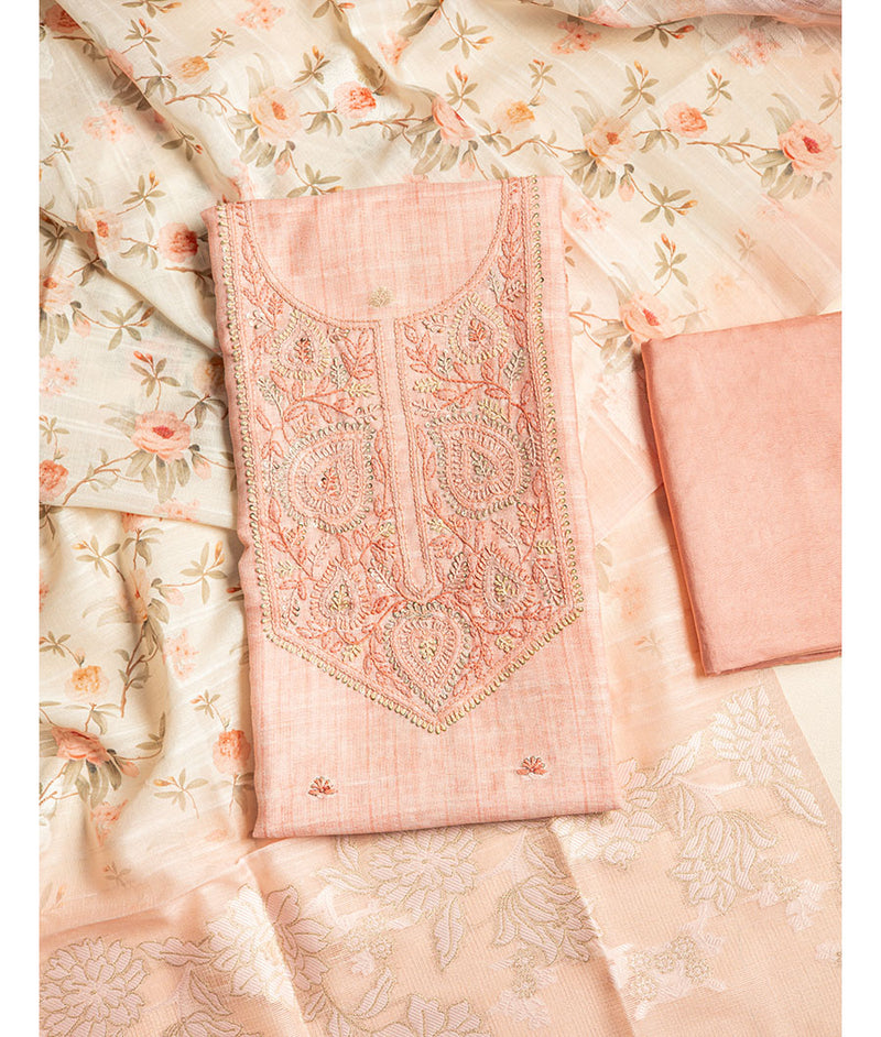Chanderi Embroidered suit set