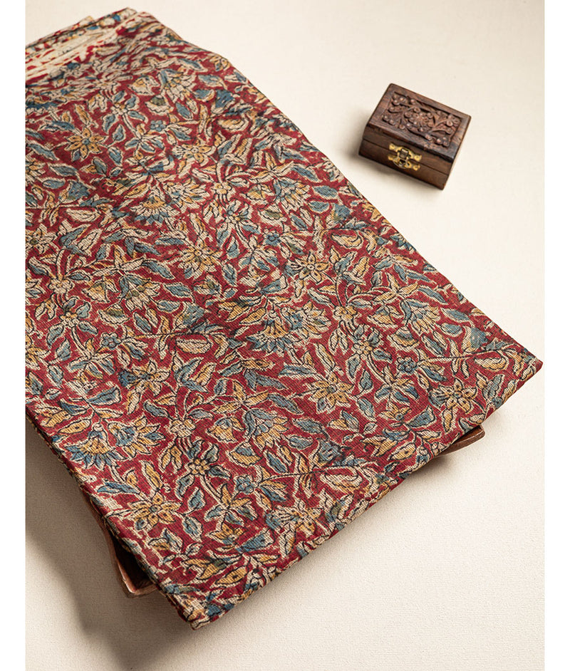 pure Kota hand block printed kalamkari fabric