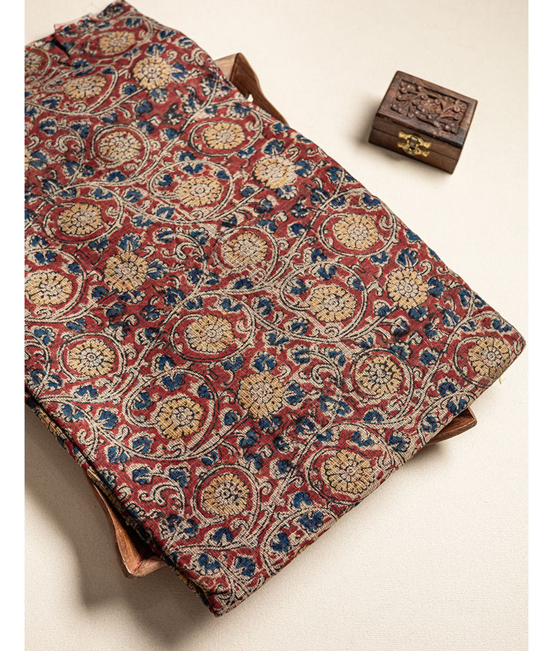 pure Kota hand block printed kalamkari fabric