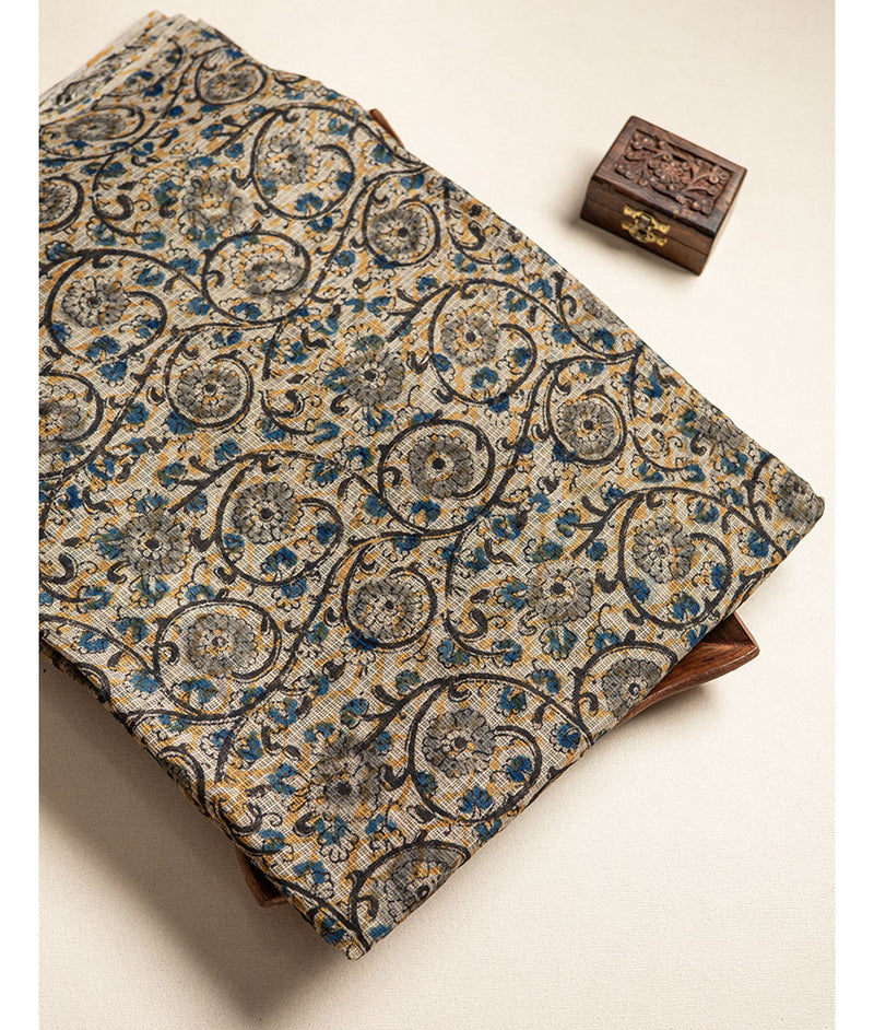 pure Kota hand block printed kalamkari fabric