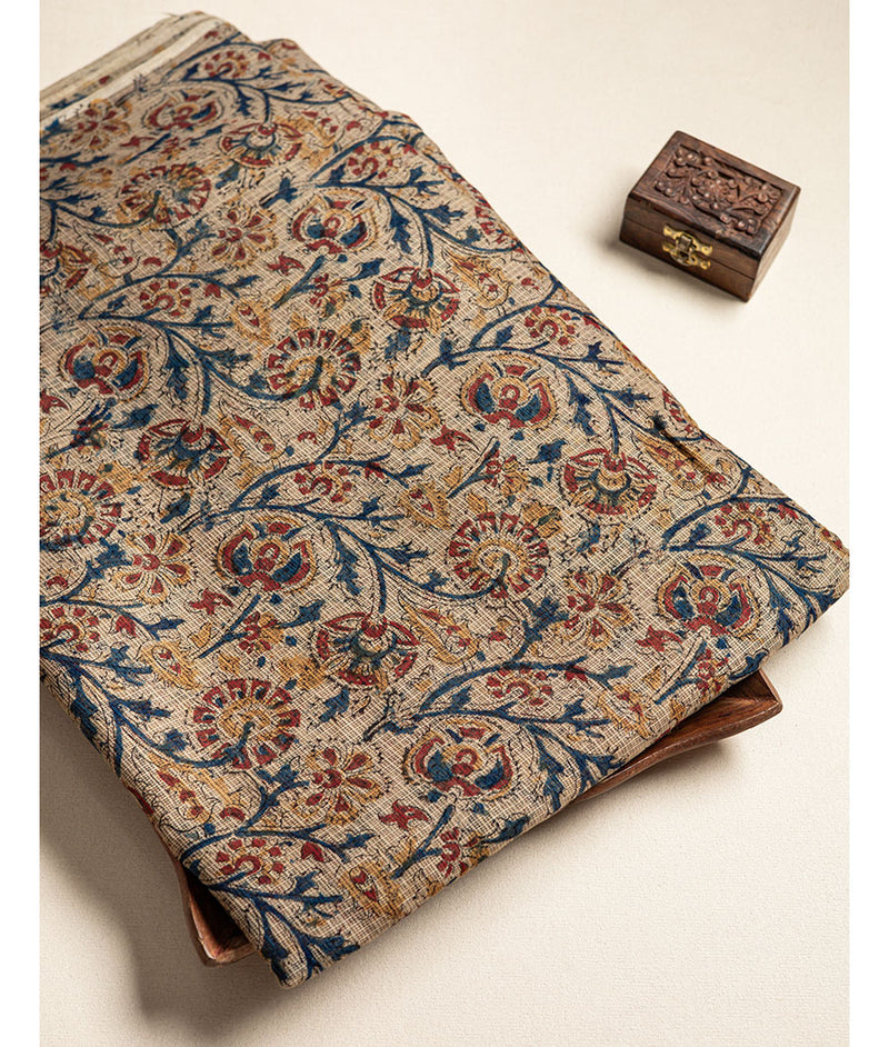 pure Kota hand block printed kalamkari fabric