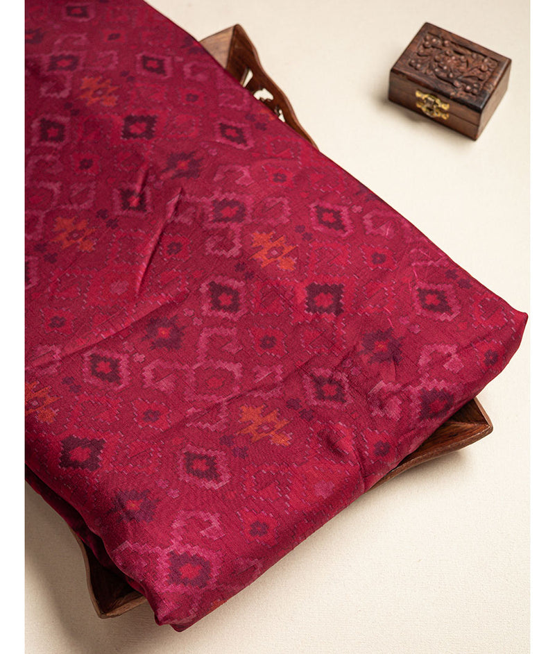 SOFT SILK IKAT DIGITAL PRINTED FABRIC