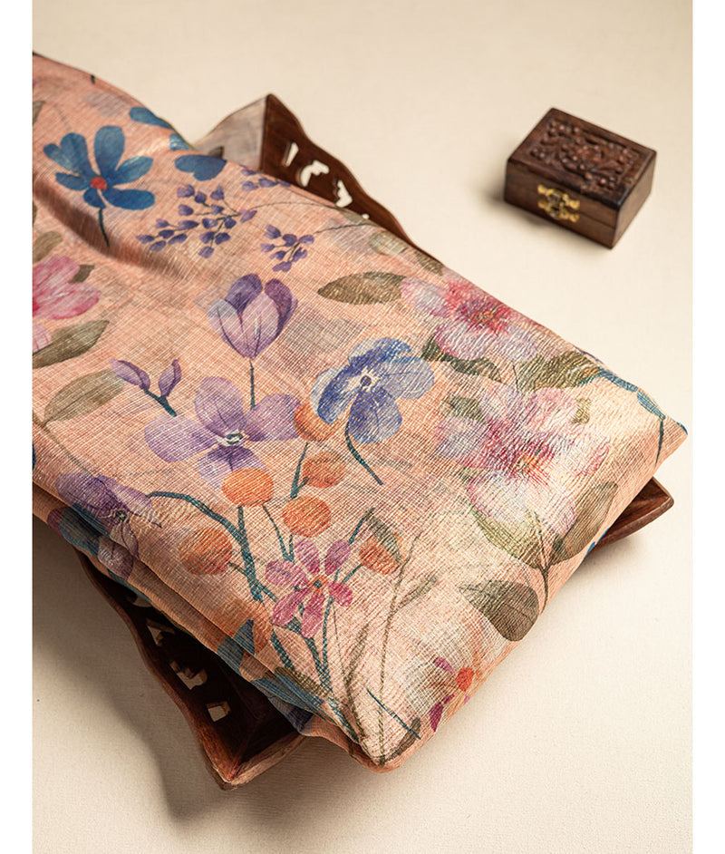 Tissue Crush kalamkari printed fabric
