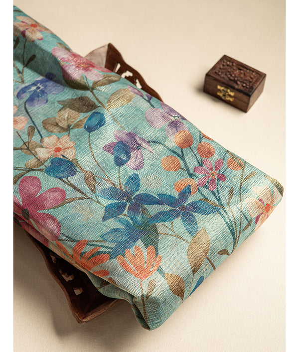 Tissue Crush kalamkari printed fabric