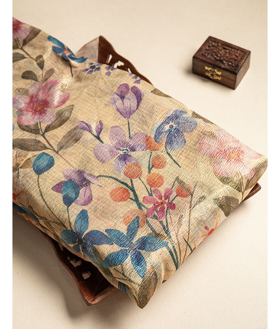 Tissue Crush kalamkari printed fabric