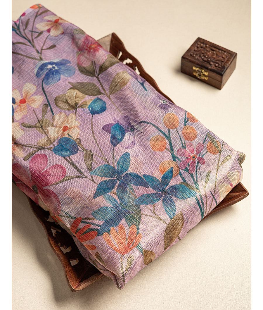 Tissue Crush kalamkari printed fabric