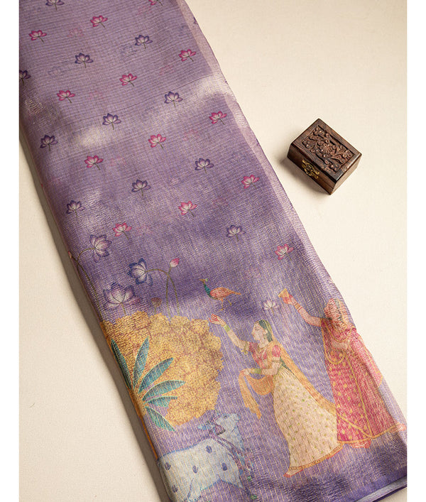 Tissue Crush kalamkari printed fabric