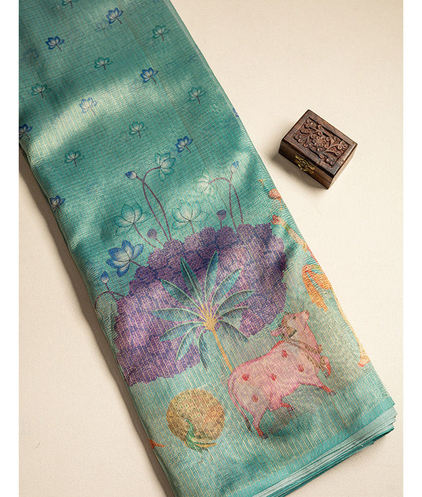 Tissue Crush kalamkari printed fabric