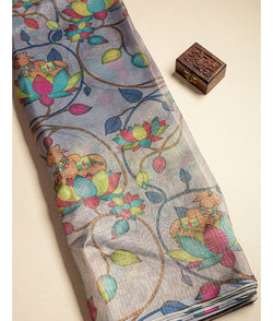 Tissue Crush kalamkari printed fabric