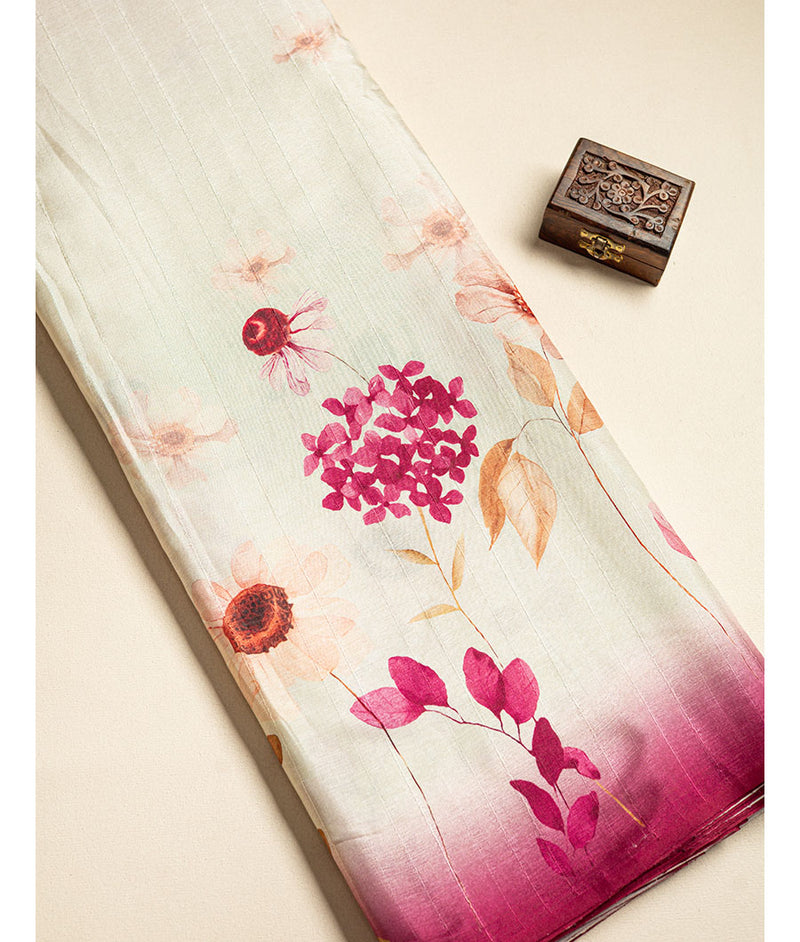 Semi tussar printed fabric