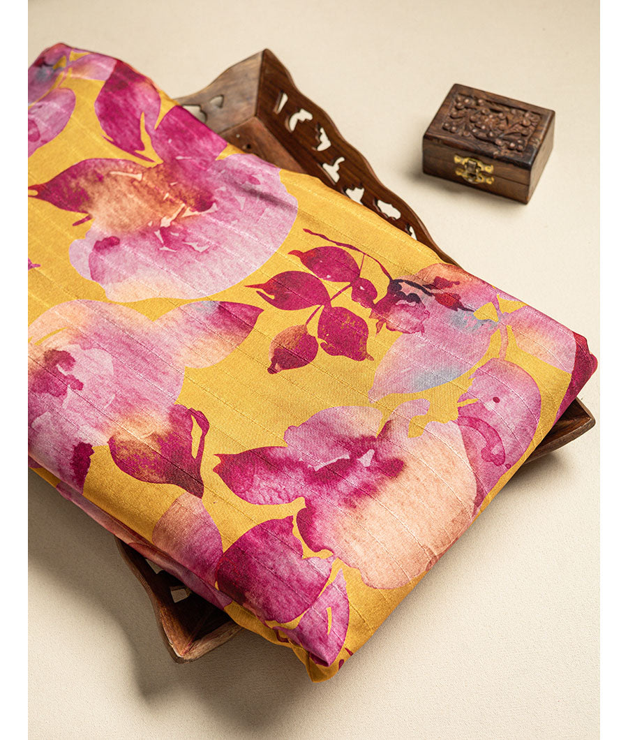 Semi tussar printed fabric