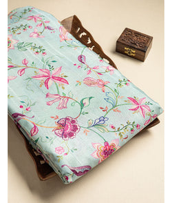 Semi tussar printed fabric